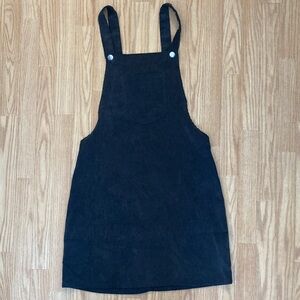 Black Corduroy Overall Dress